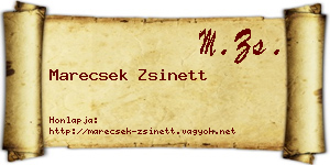 Marecsek Zsinett névjegykártya